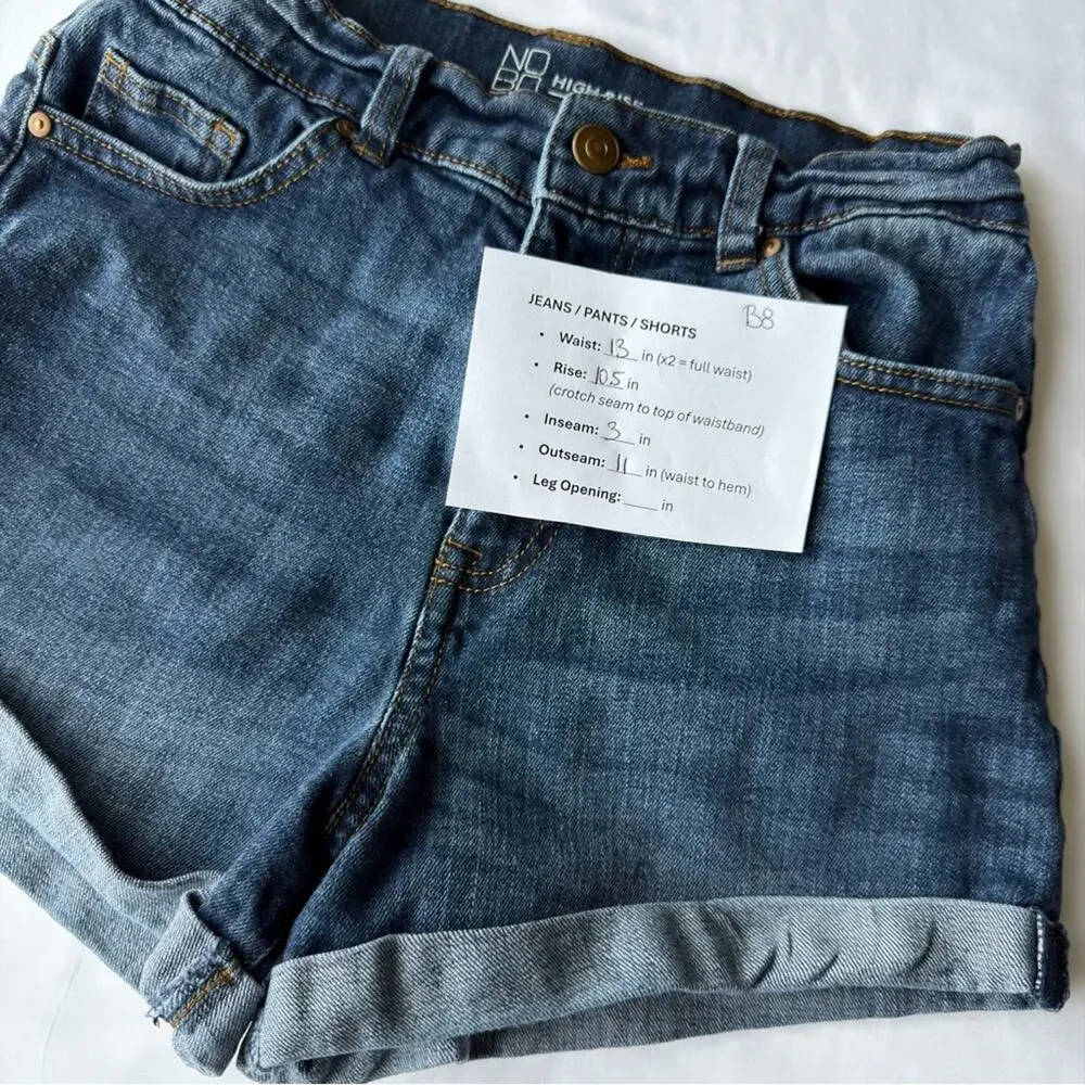 NOBO Classic Blue High Waist Denim Shorts Womens size 5